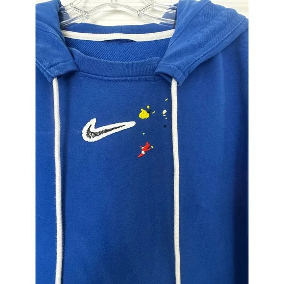 Nike Standard Issue Splatter FleeceHoodie Mens Size L Game Royal Blue DM8007